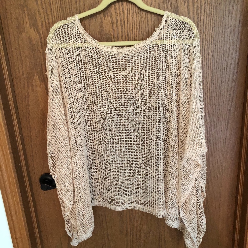 Sheer Crocheted Tunic Top